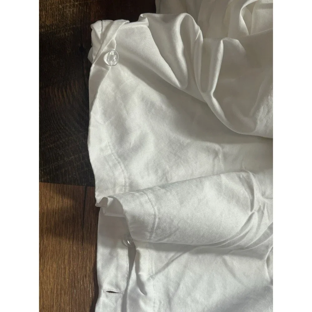 Pizuna King White Duvet Cover Set 100% Long Staple Cotton 2 King Shams New